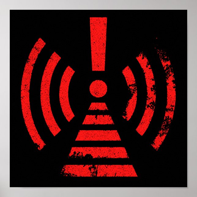 Retro Keep Back Energy Warning Symbol Poster (Vorne)