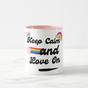 Retro Keep Calm and Love On Tasse