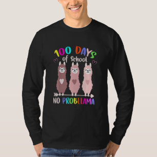 Retro Kein Problem 100 Tage Schule LLama Lehrer T-Shirt