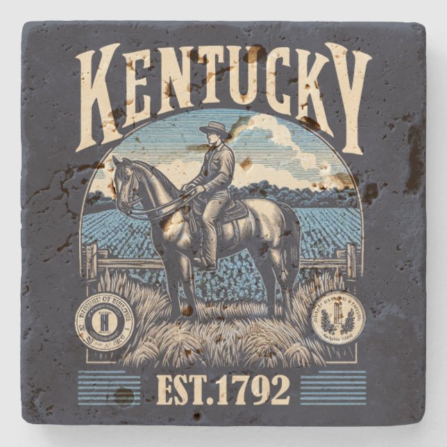 Retro Kentucky Steinuntersetzer (Vorderseite)
