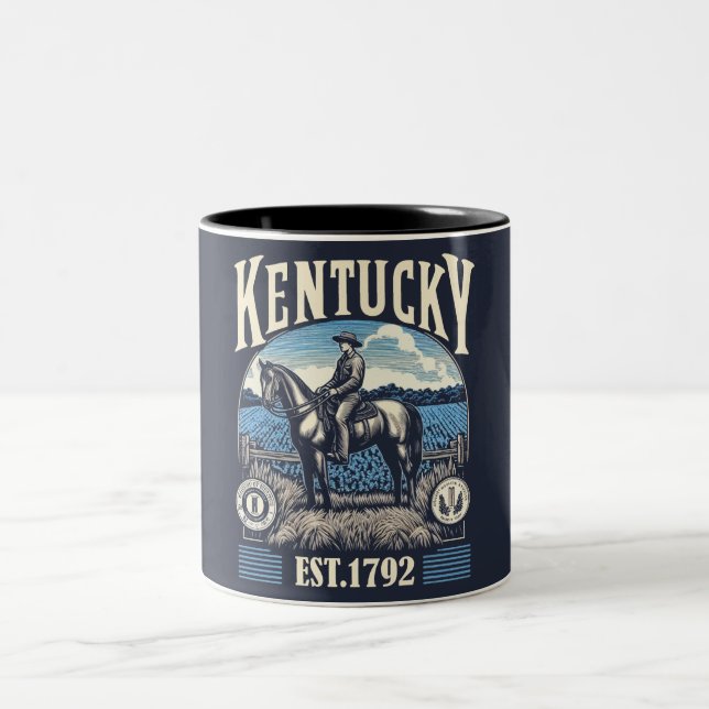 Retro Kentucky Zweifarbige Tasse (Mittel)