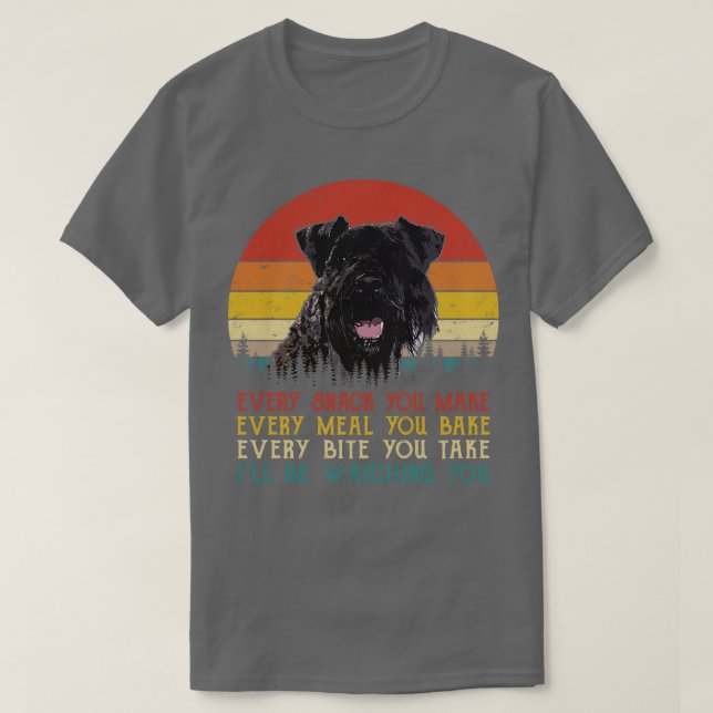 Retro Kerry Blue Terrier jeden Snack, den Sie mach T-Shirt (Design vorne)