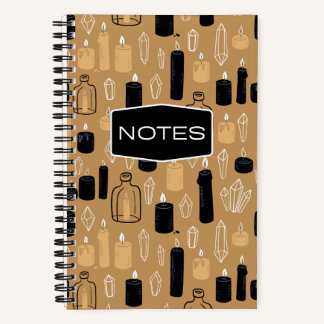 Retro-Kerzen und Kristalle, Hexerei Notizbuch