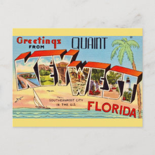 Retro Key West Begrüßung Postkarte