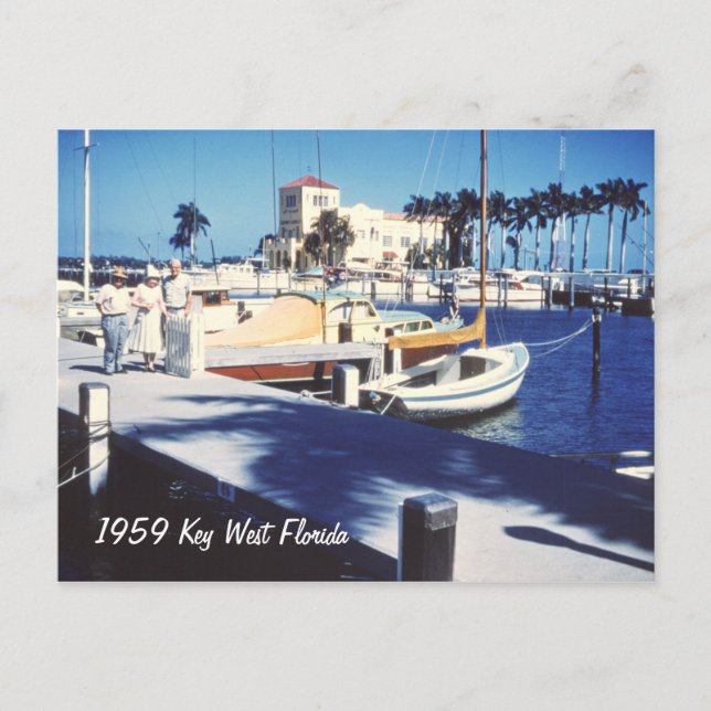 Retro Key West Florida Postkarte (Vorderseite)