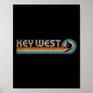 Retro Key West Florida Surfen Tee Key West  Poster