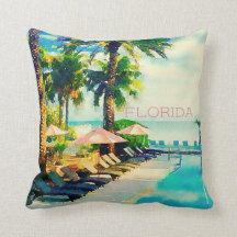 Retro Key West, Florida Throw Kissen