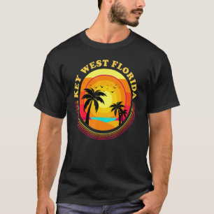 Retro Key West Florida Urlaub Vintager Sonnenunter T-Shirt