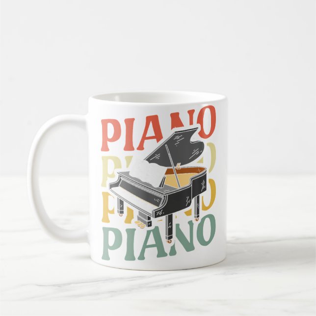 Retro Keyboard Pianist Instrument Musician Vintage Kaffeetasse (Links)