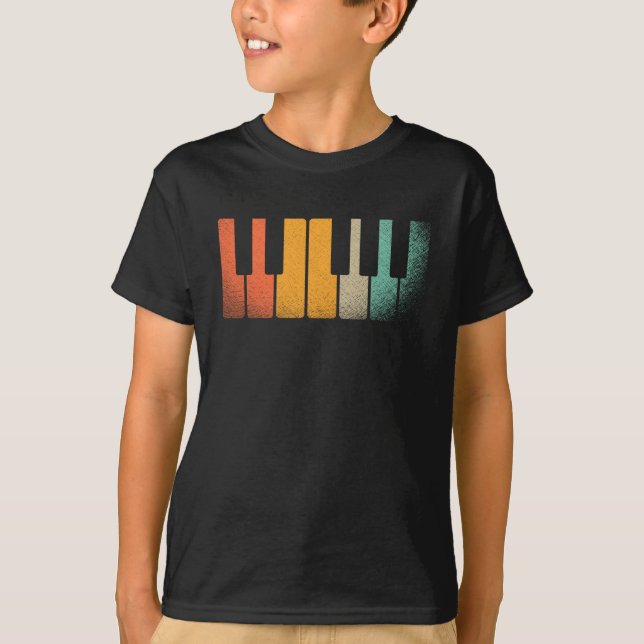 Retro-Keyboard-Piano-Keys - Musikinstrument T-Shirt (Vorderseite)