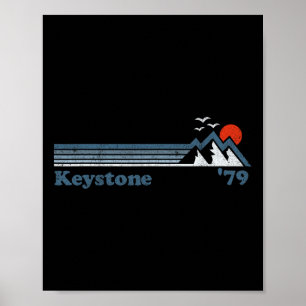Retro Keystone Ski Resort Colorado Snowboard Skifa Poster