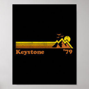Retro Keystone Skigebiet Colorado Snowboard Skifah Poster