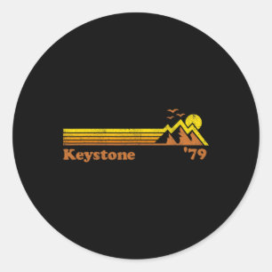 Retro Keystone Skigebiet Colorado Snowboard Skifah Runder Aufkleber