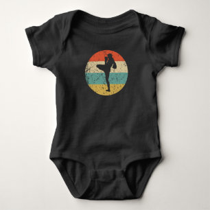 Retro Kick Boxer Icon Kick Boxing Baby Strampler