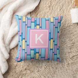 Retro Kids farbiges geometrisches Monogramm Kissen