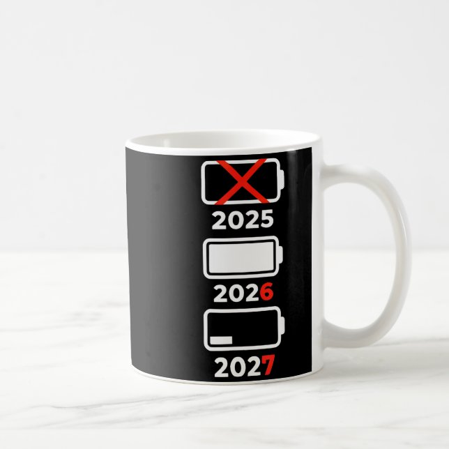 Retro Kids Funny Happy New Year 2026 2027 67 Meme  Kaffeetasse (Rechts)