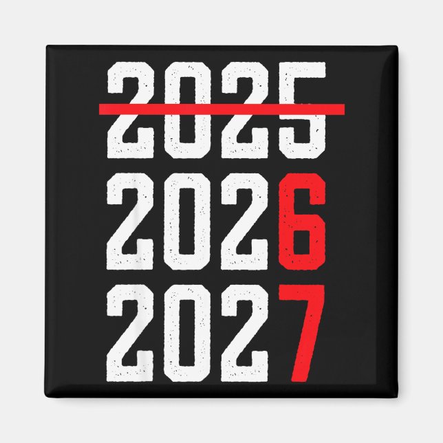 Retro Kids Funny Happy New Year 2026 2027 67 Meme  Magnet (Vorne)