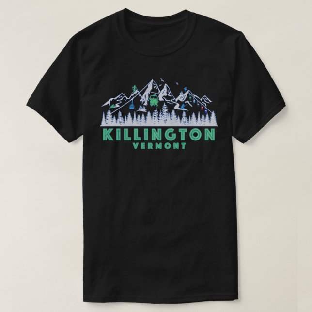 Retro Killington Vermont Illustration T-Shirt (Design vorne)