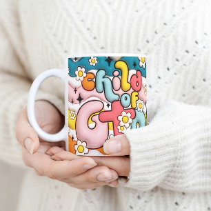 Retro Kind Gottes 3D aufgeblasene Puffe Kaffeetasse