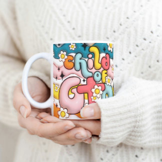 Retro Kind Gottes 3D aufgeblasene Puffe Kaffeetasse