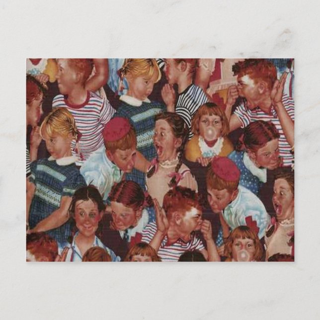 Retro-Kinder Postkarte (Vorderseite)