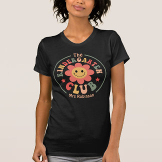 Retro Kindergarten Club Personalisierter Lehrer T-Shirt
