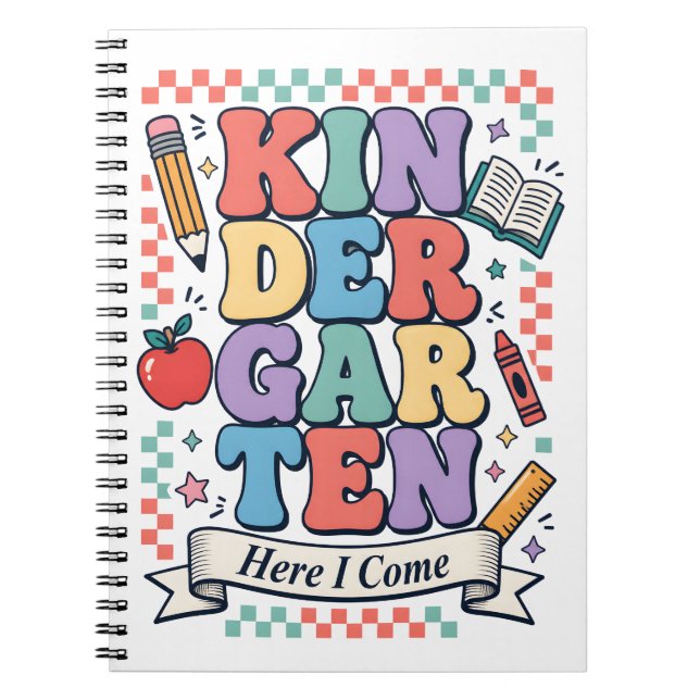 Retro Kindergarten, ich komme, Schule Notizblock (Vorderseite)
