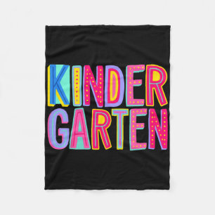 Retro Kindergarten Rainbow Vibes Teacher Kids CT Fleecedecke