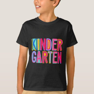 Retro Kindergarten Regenbogen Stimmung Lehrer Kind T-Shirt