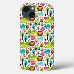 Retro Kindersafari-Löwewild lebende tiere iPhone 13 Hülle