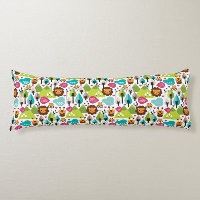 Retro Kindersafari-Löwewild lebende tiere Seitenschläferkissen (Vorderseite)