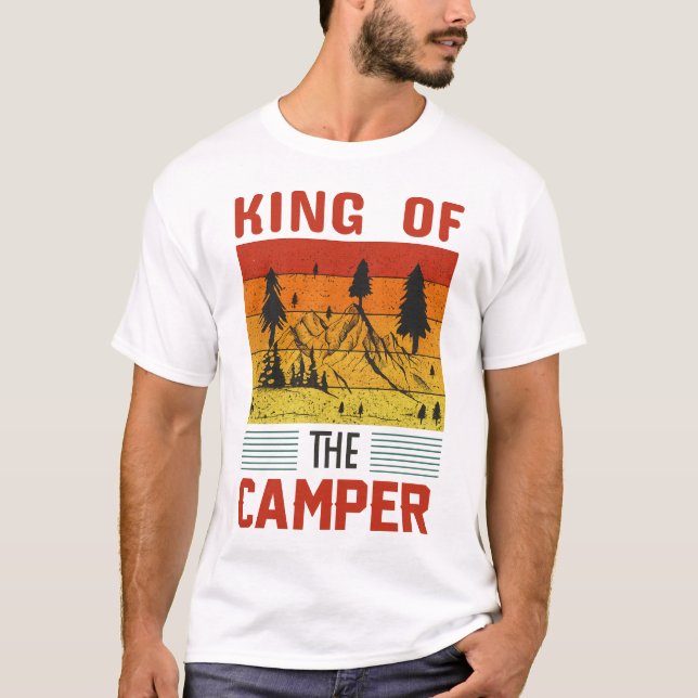 Retro King of the Camper Camping Tee (Vorderseite)