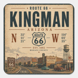 Retro Kingman Arizona Route 66 Aufkleber