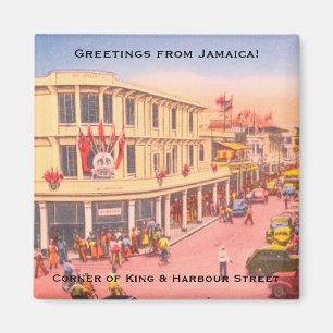 Retro Kingston, Jamaika (King & Harbour Street) Magnet