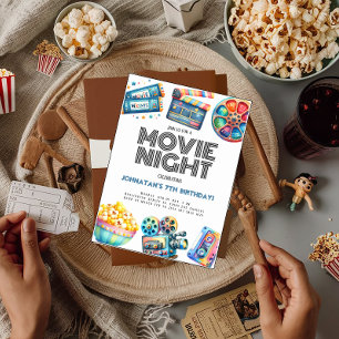 Retro-Kino-Abend-Kinder-Geburtstagseinladung Einladung