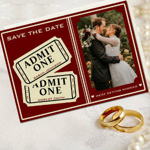 Retro-Kino-Kartenabschnitt Hochzeit Save The Date