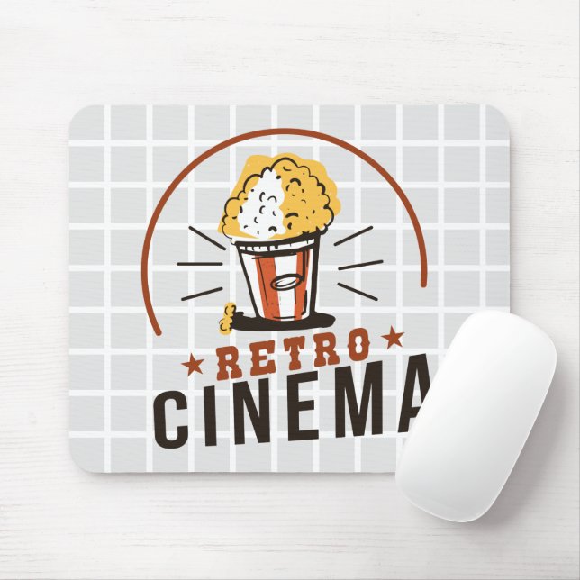 Retro-Kino-Popcorn-Raster-Mauspad Mousepad (Mit Mouse)
