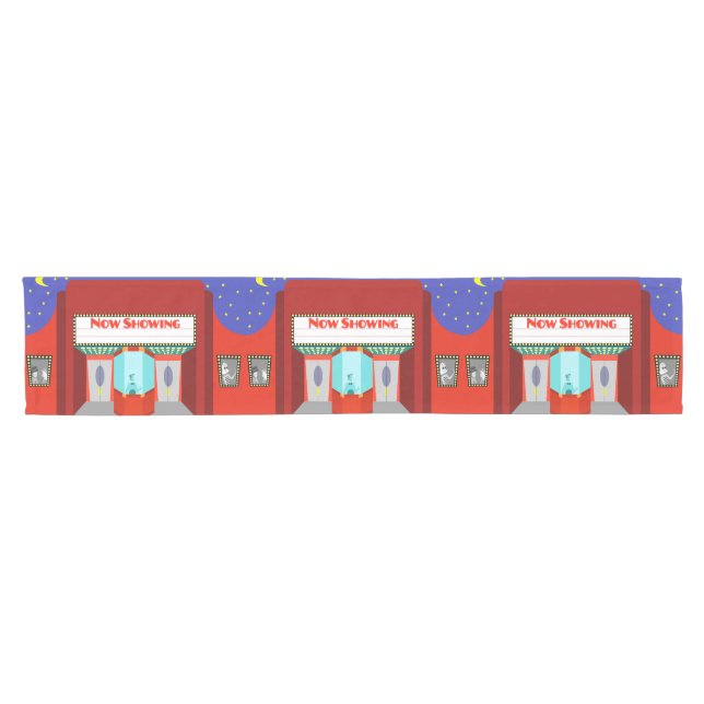 Retro Kino-Tabellen-Läufer Kurzer Tischläufer (Horizontal)