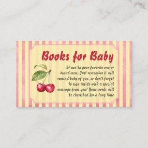 Retro-Kirsch-Café Rot Gelbe Bücher Für Baby-Party Begleitkarte