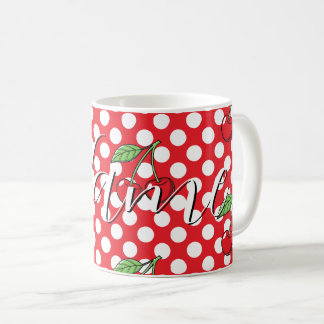 Retro-Kirsche-und-Punkte-Kaffeetasse Kaffeetasse