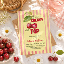 Retro-Kirschen-Café-Baby-Party