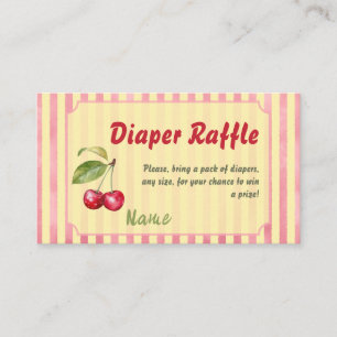 Retro-Kirschen-Café Rot Gelb Baby Shower Windel Begleitkarte