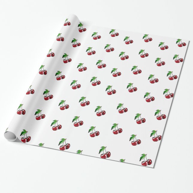 Retro-Kirschgeschenkpapier Geschenkpapier (Ungerollt)