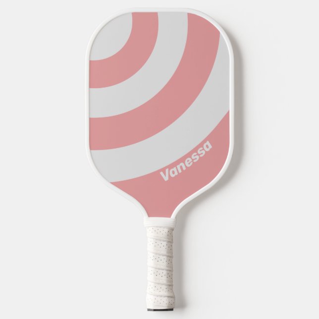 Retro Kiss Three Circle Strip mit Name Pickleball Schläger (Vorderseite)