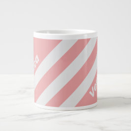 Retro Kiss Three Stripes with Name Jumbo-Tasse