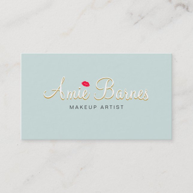 Retro Kissing Lips Makeup Artist Cosmetology Visitenkarte (Vorderseite)