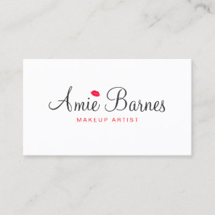 Retro Kissing Lips Makeup Artist White Beauty Visitenkarte