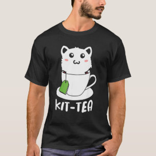 Retro-Kit-Tea  Kätzchen Katze  Teetrinker Teetasse T-Shirt