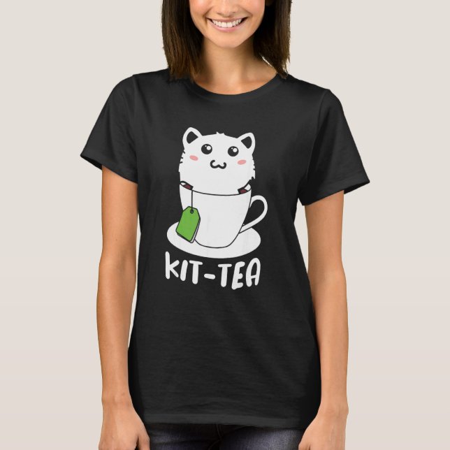 Retro-Kit-Tea-Kätzchen-Katze-Teetrinker-Teetasse-W T-Shirt (Vorderseite)
