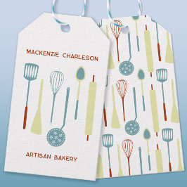Retro Kitchen Bakery Café Catering Tags Geschenkanhänger